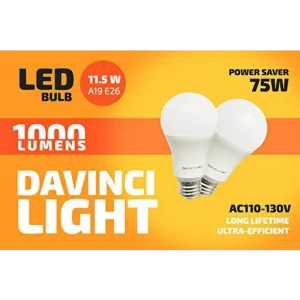 DaVinci Light 11 5W Bulbs Premium 6-Pack A19 E26 Non-Dimmable LED Daylight 6500K Top Energy Saving Perfect 60w Incandescent Bulb Replacement 6 Pack